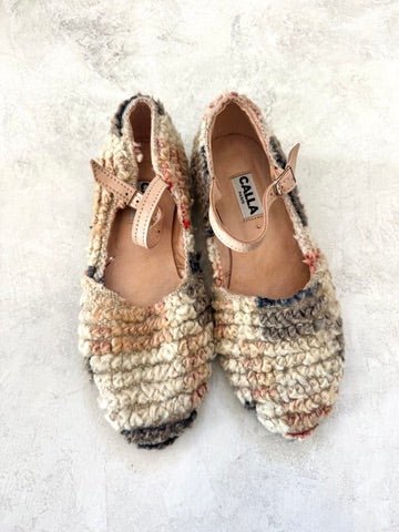 Rudi Babouche Mary Janes “Babar” Beige and Taupe (Size 39) - Made X Hudson