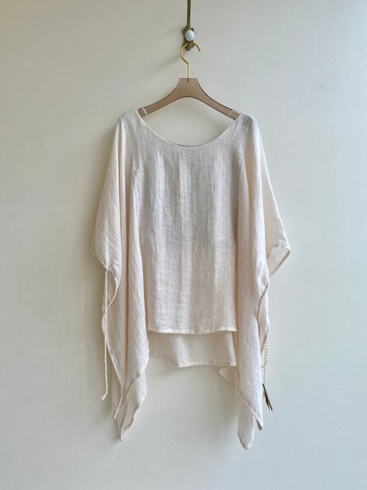 2D 100% Linen Adjustable Top w/ 7 Hand Spun Ties