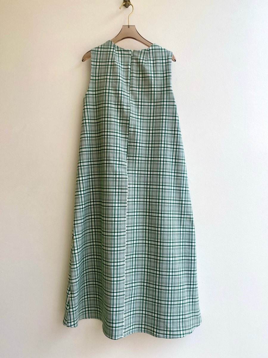 Green & White Plaid Chore Dress - Made X Hudson