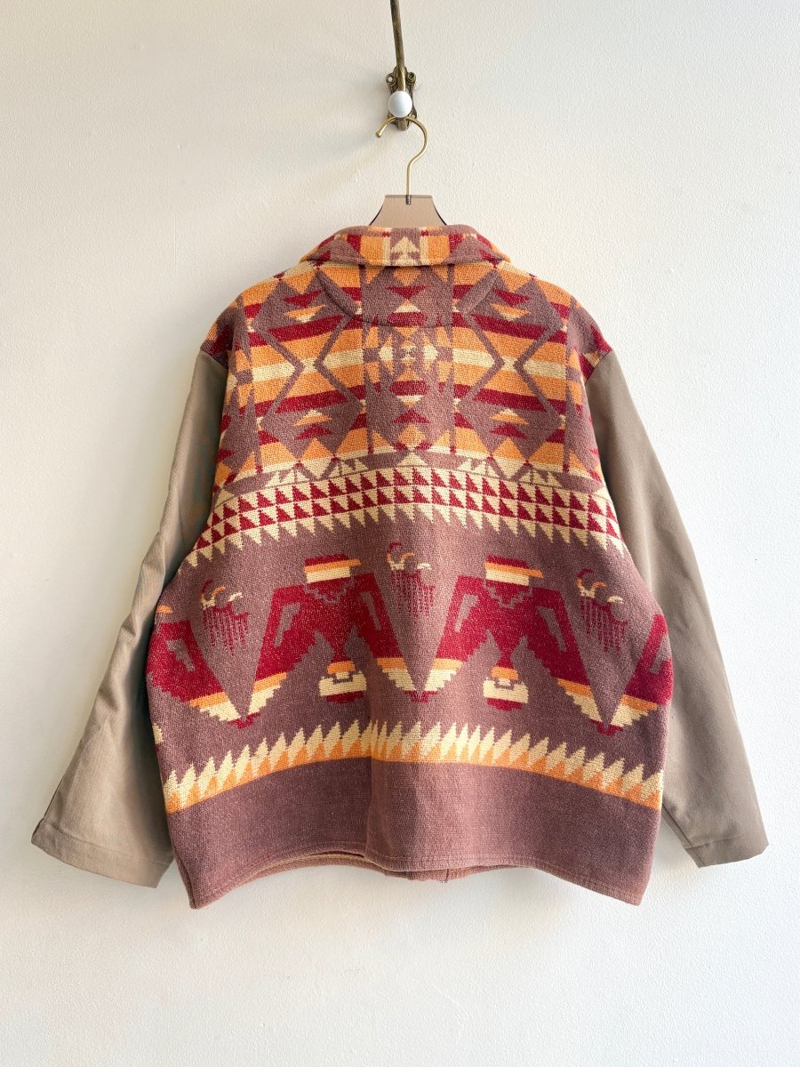 Brown, Red, Orange, & Cream Patterned Utility Jacket - Made X Hudson