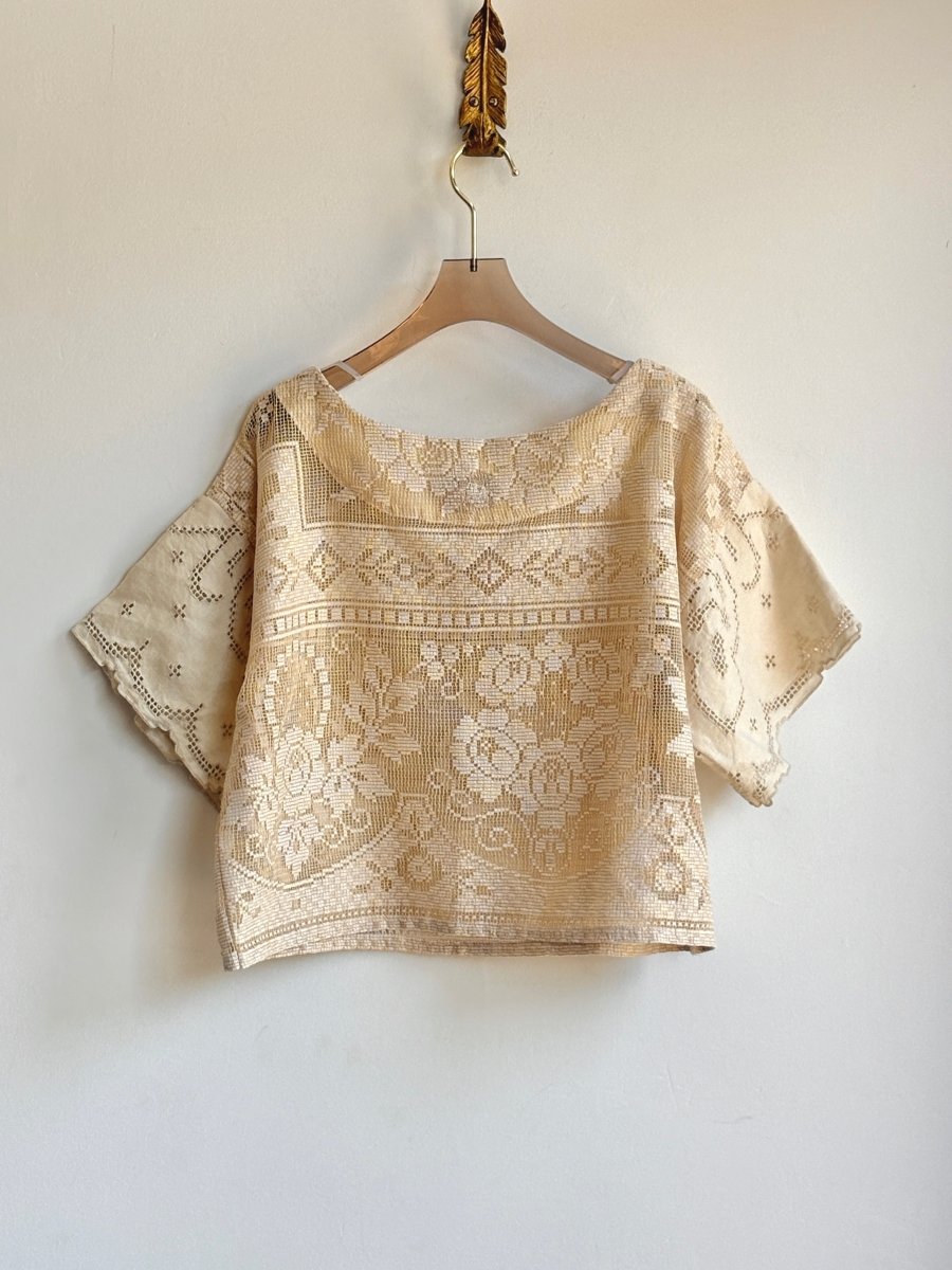 Cream Heirloom Lace Box Top - Made X Hudson