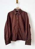 The Vale Shirt in Chestnut Brown Cotton (Reworked) - Made X Hudson