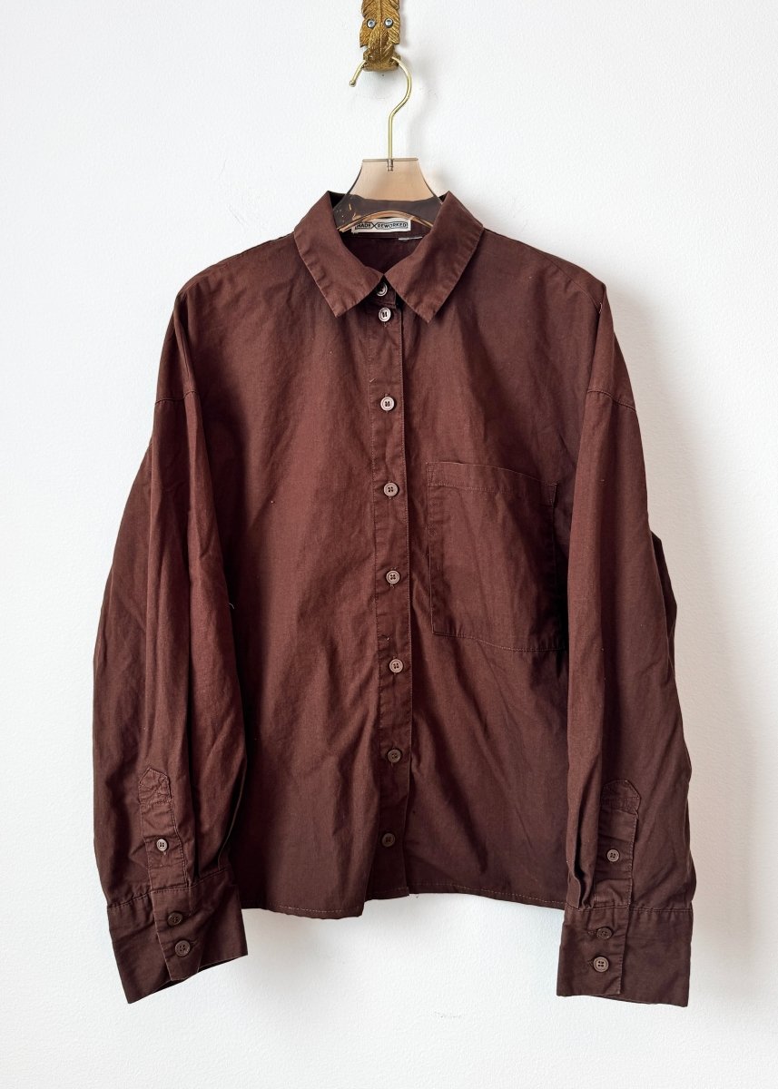 The Vale Shirt in Chestnut Brown Cotton (Reworked) - Made X Hudson