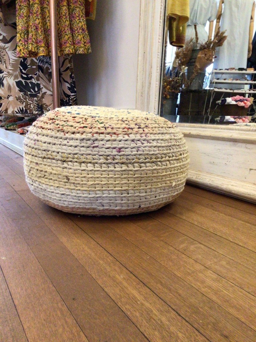Medium Floor Pouf in Neutrals - Made X Hudson