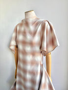 Deco Dress in Blush Faded Plaid Print - Made X Hudson