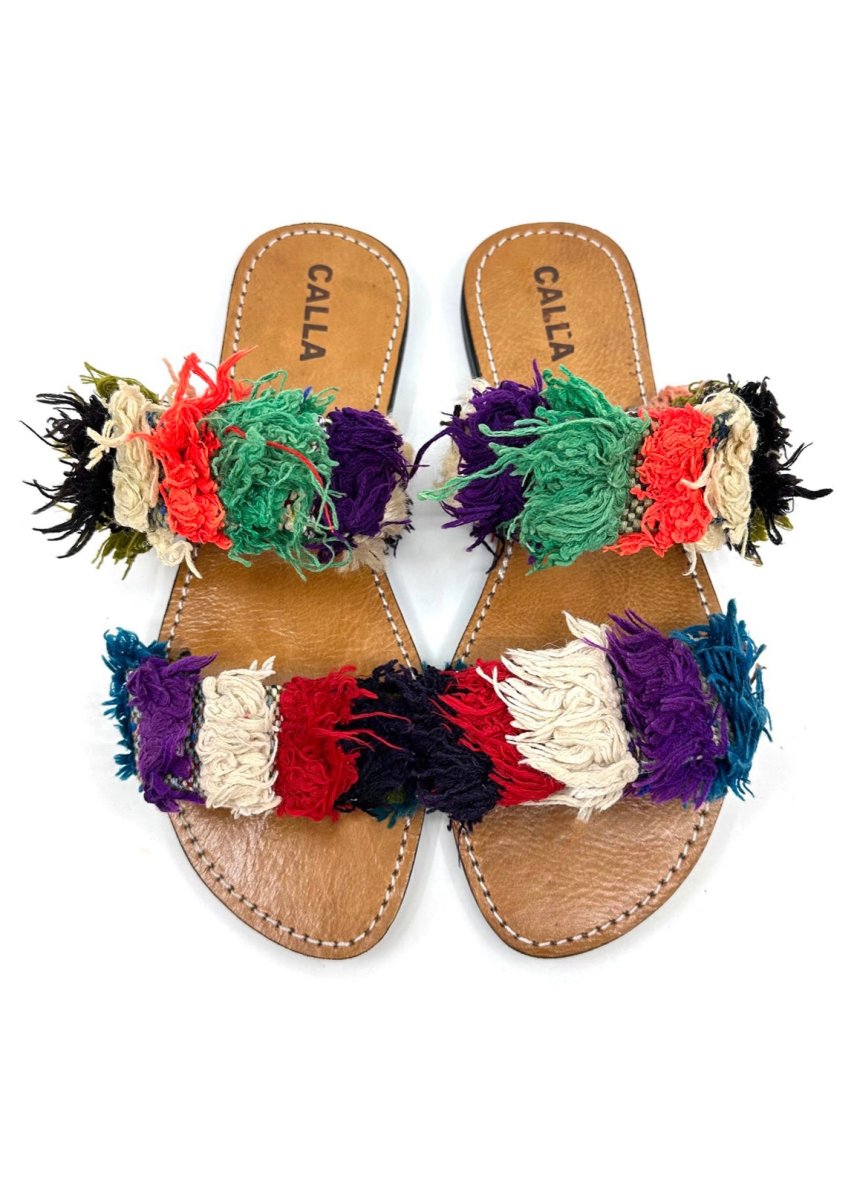 Hali Sandals “Jamila XXI” In Colors Red, White, Purple, Blue, Orange (Size 42) - Made X Hudson
