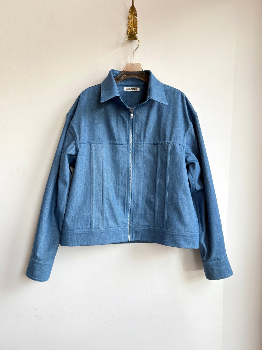Light Denim Zip - up Leisure Jacket - Made X Hudson