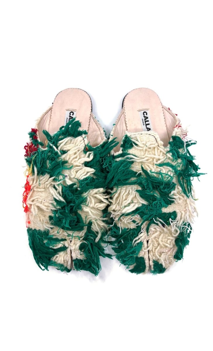 Tabi Babouche “Stock IV” Split Toe Flats In Colors Mint, Cream, Red (Size 46) - Made X Hudson