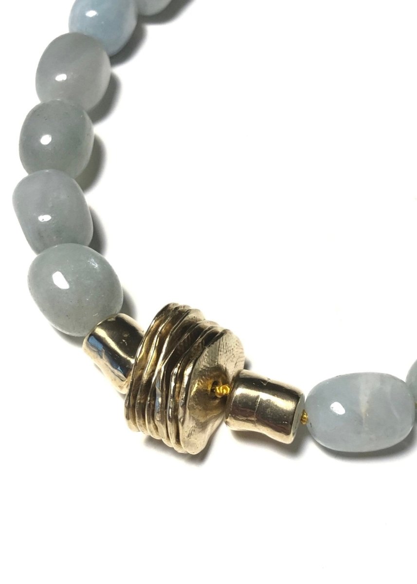 Collana Necklace | Aquamarine Natural & Brass Beads - Made X Hudson
