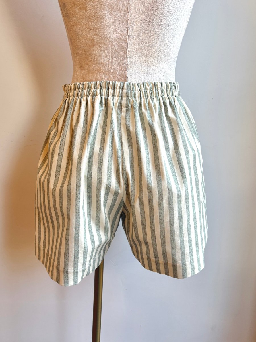Sage & White Stripe Town Shorts - Made X Hudson