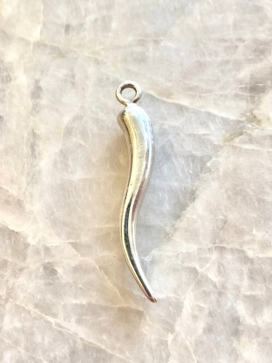 Solid Silver Comicello Italian Horn - High Polish - Made X Hudson