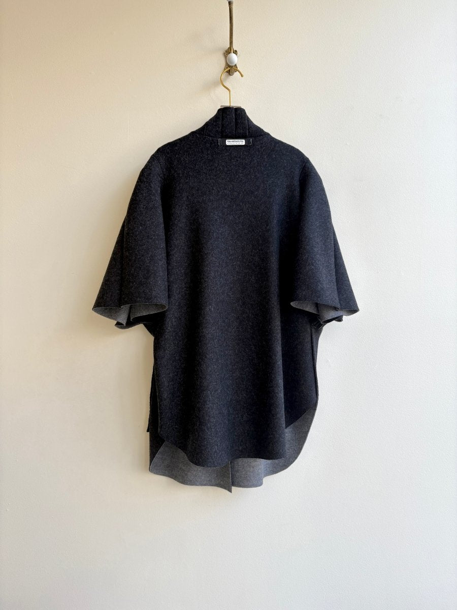 Wool Reversible DP Cape 2T Double Pleat - Made X Hudson