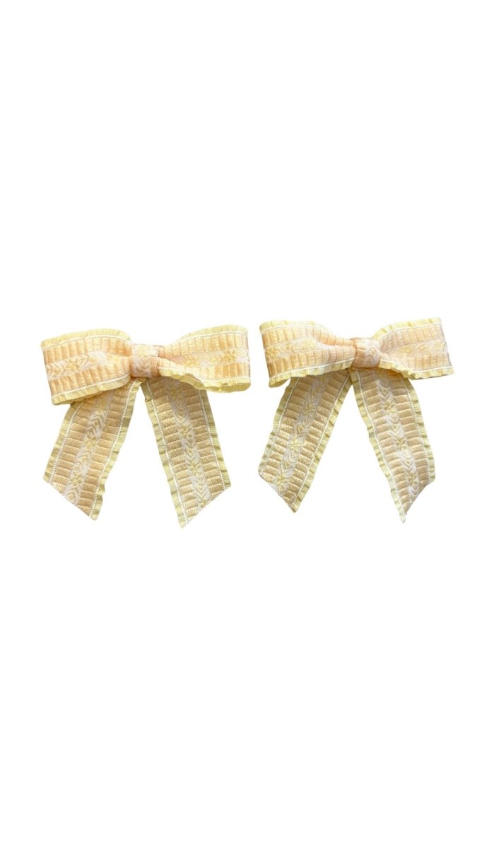 Daisies Pair Bow Hair Clips (More Colors) - Made X Hudson