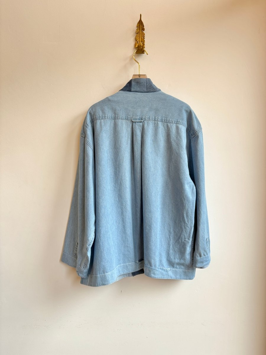 2 - Pocket Denim Patchwork - Collar Wrap Jacket (Reworked) - Made X Hudson