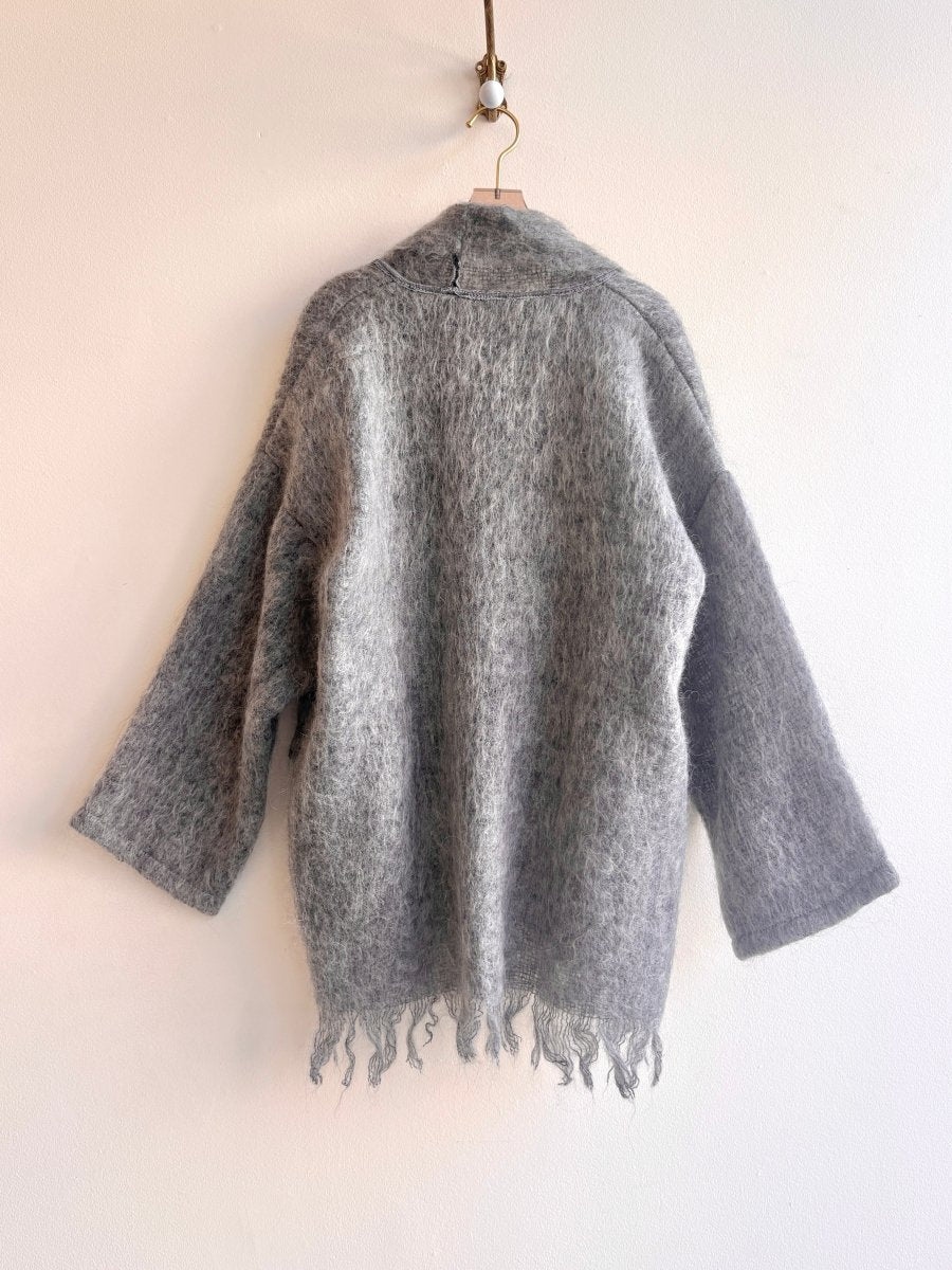 Grey Mohair Heritage Blanket Coat - Made X Hudson