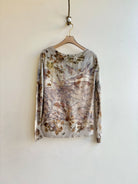 Eco Printed Cashmere Black V - neck Sweater (Reworked) - Made X Hudson