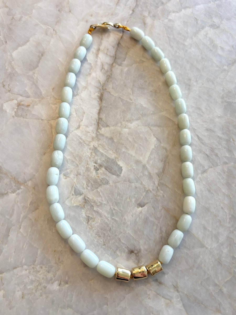 Collana Necklace | Amazonite & Brass Beads - Made X Hudson