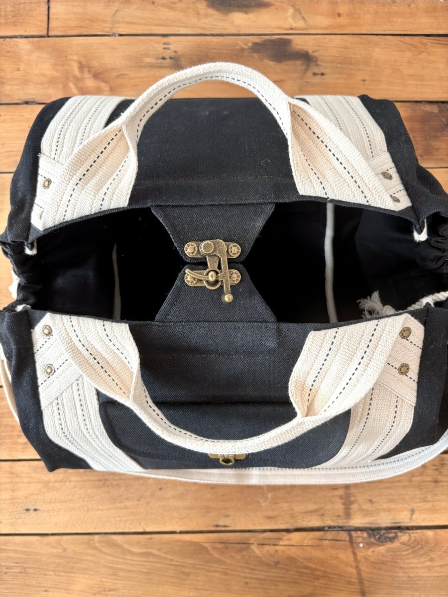 Cross - Body Duffel Bag in Black Denim - Made X Hudson