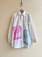 Double Dolly Blue & Pink Sun Cyanotype Button - Up Shirt (Reworked) - Made X Hudson