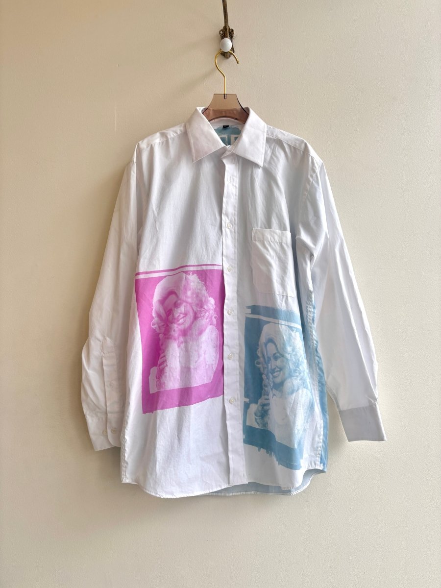 Double Dolly Blue & Pink Sun Cyanotype Button - Up Shirt (Reworked) - Made X Hudson