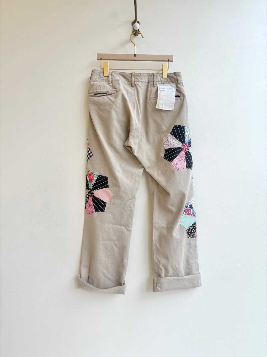 5 Pinwheel Quilted Block Patched Chino Pant (Reworked) - Made X Hudson