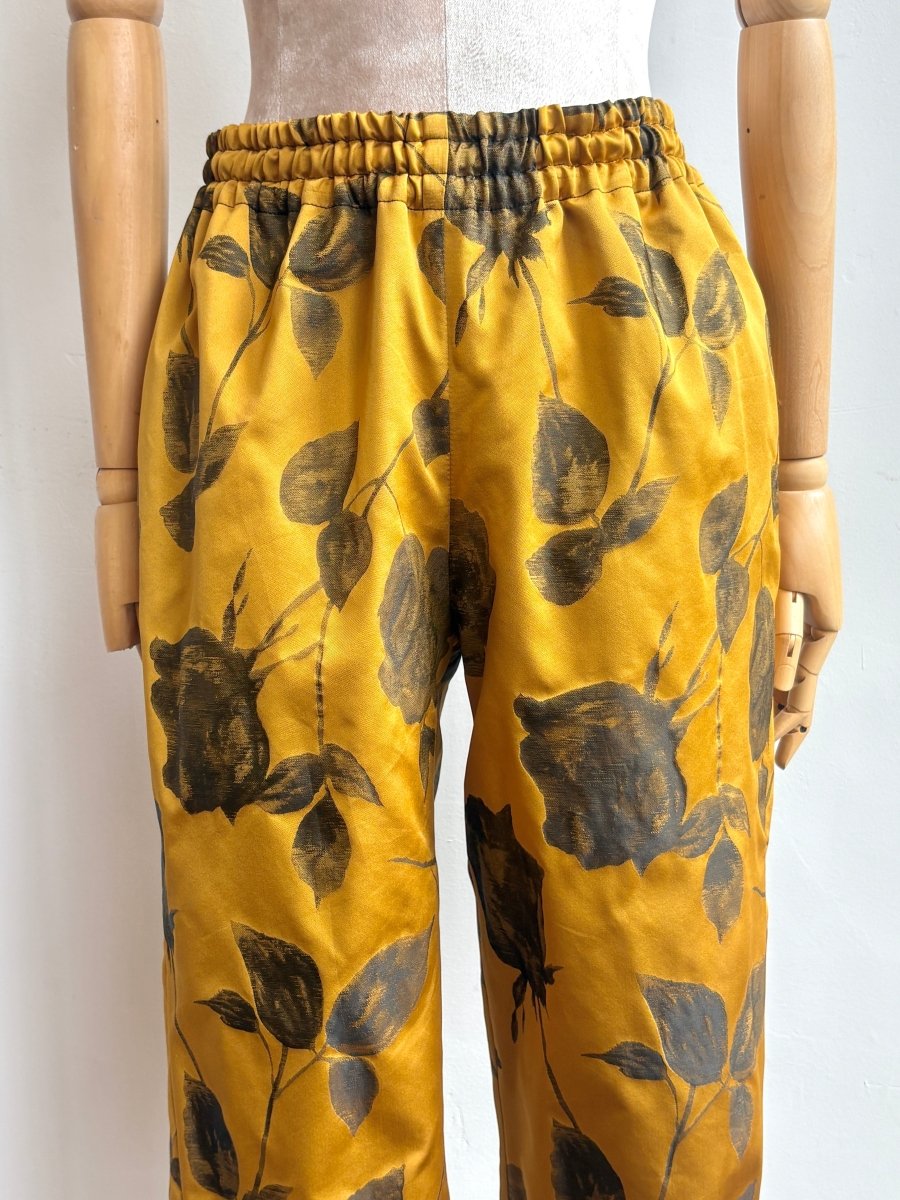 Honey Gold and Black Rose Jacquard Joggers - Made X Hudson