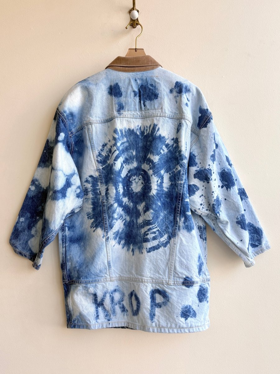 "Landon" Distressed Denim Jacket with Corduroy Collar (Reworked) - Made X Hudson