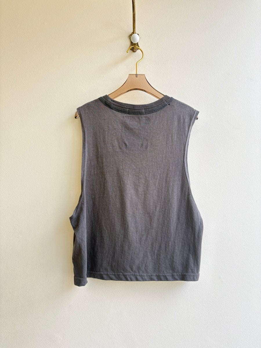 Cropped Grey Mini Pocket Sleeveless Tee (Reworked) - Made X Hudson