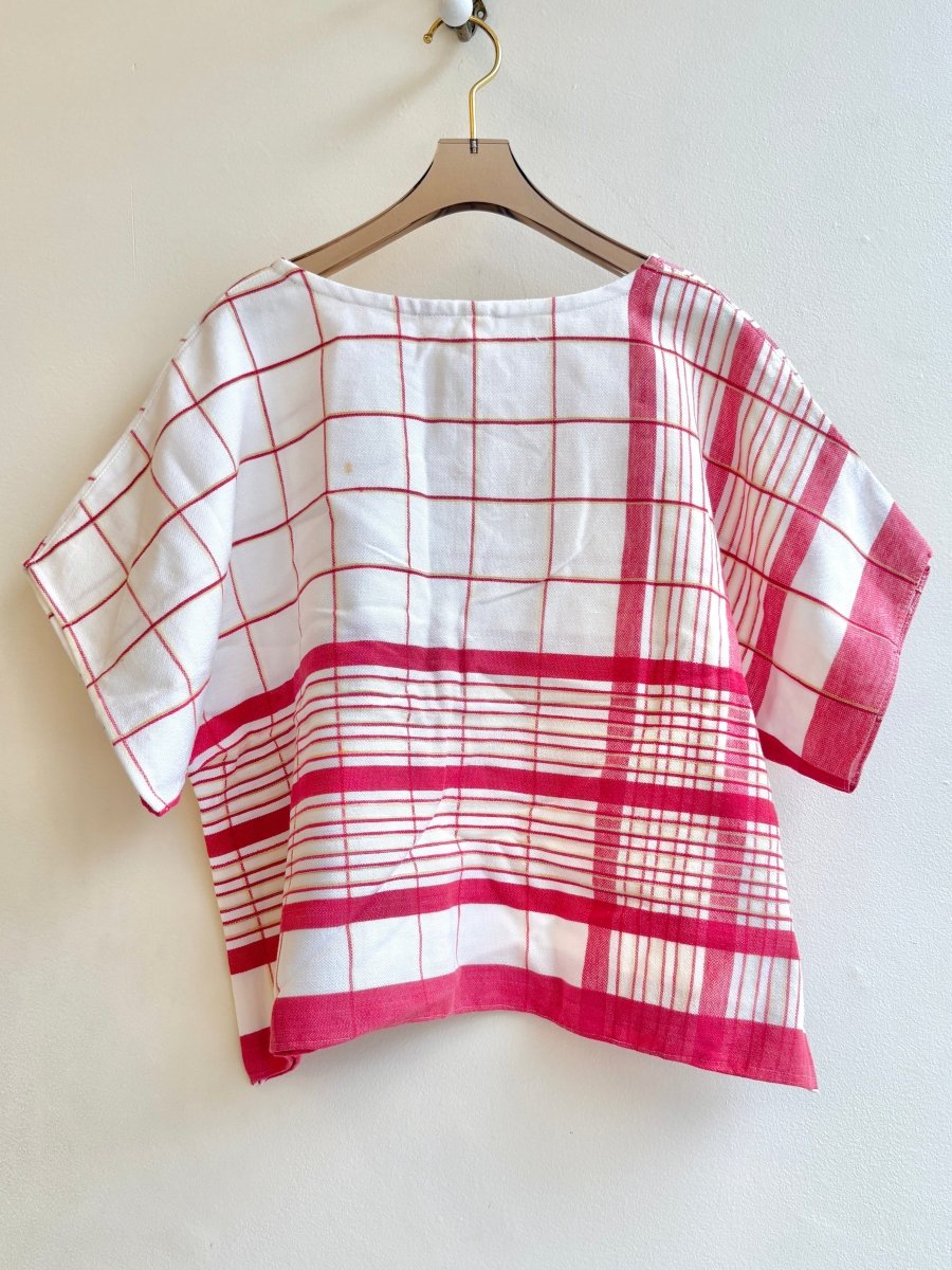 Cherry, White and Sunflower Plaid | Picnic Top - Made X Hudson