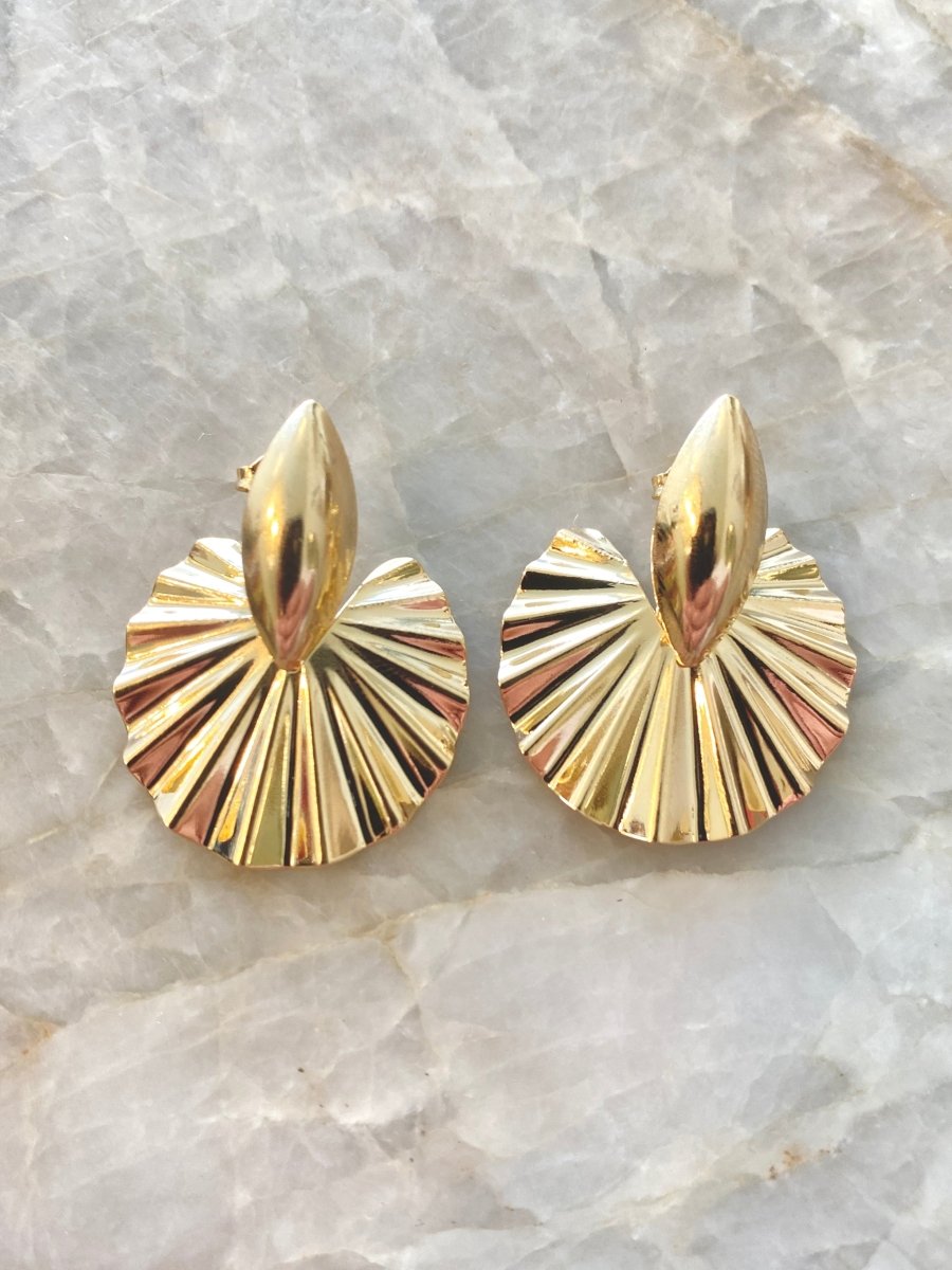 18K Gold Filled Rising Sun Dangle Fan Earrings - Made X Hudson