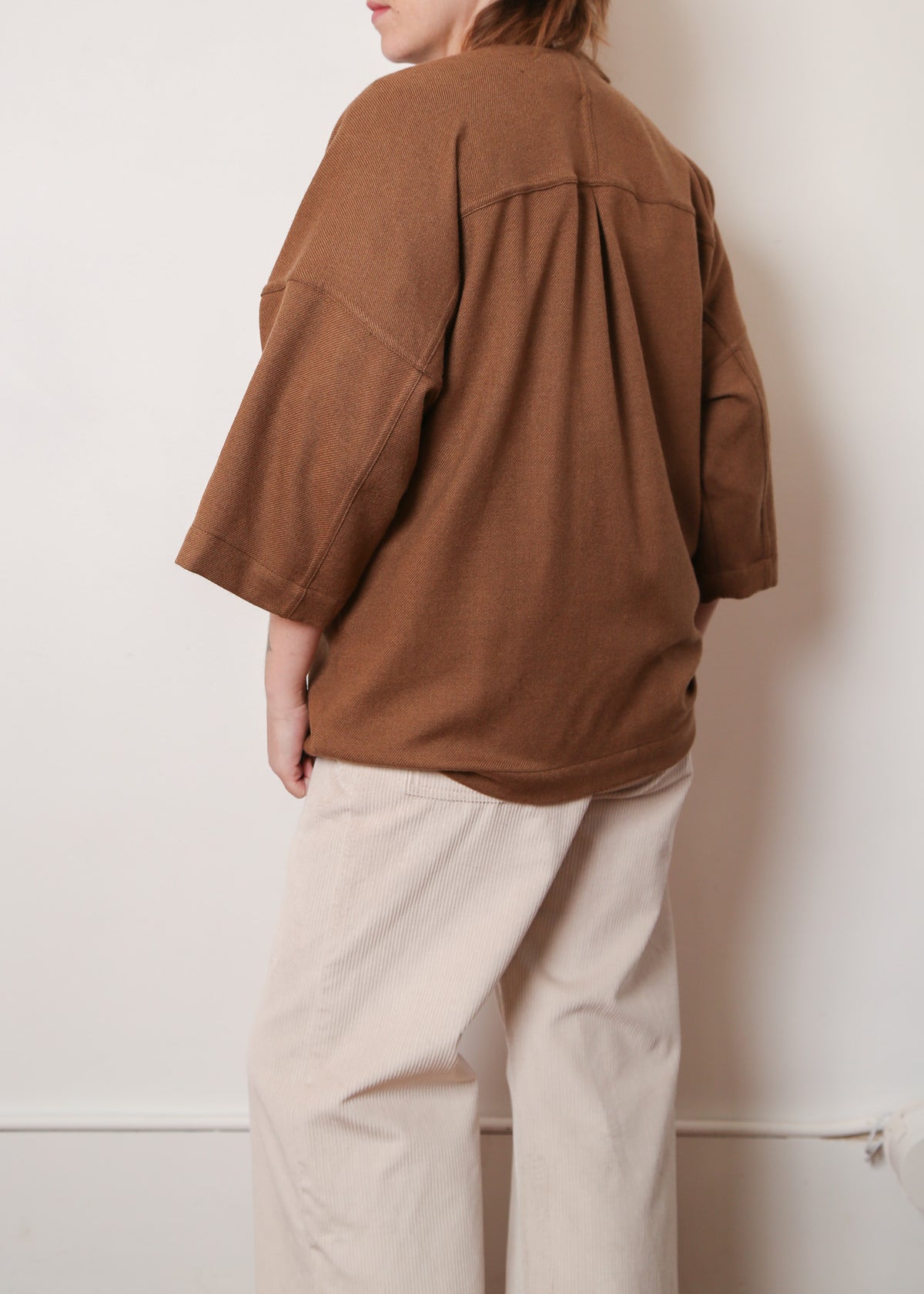 Milk Chocolate Brown Cashmere Chore Jacket