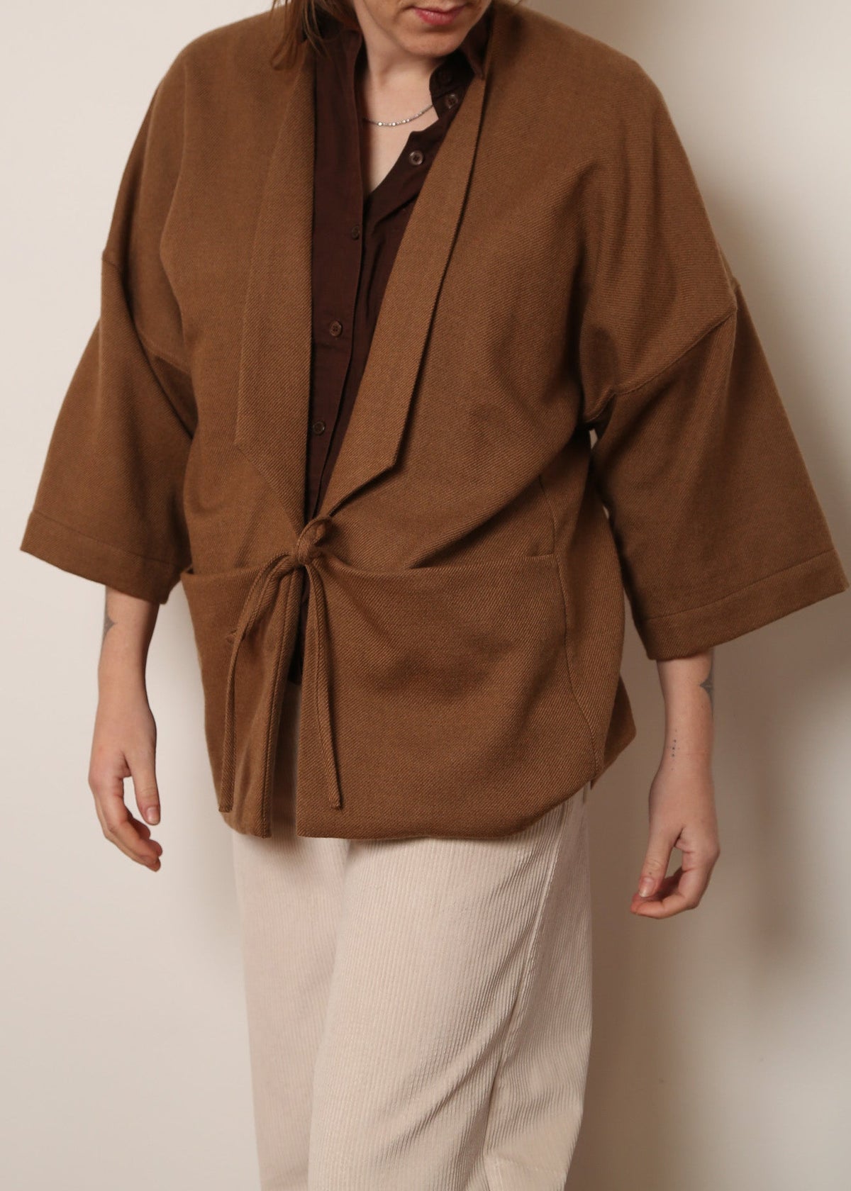 Milk Chocolate Brown Cashmere Chore Jacket