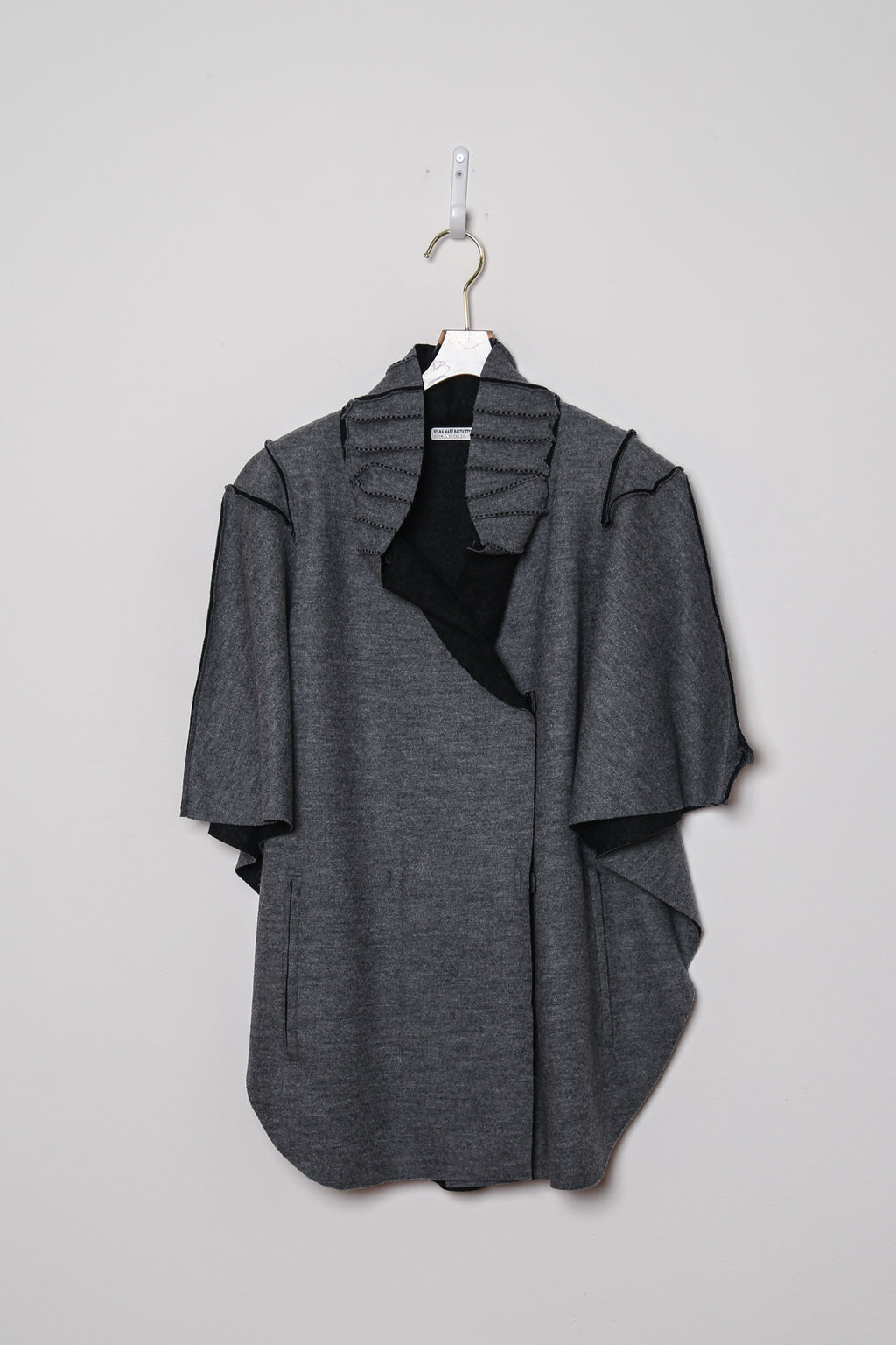 Smoke Grey Adjustable Wool Capelet