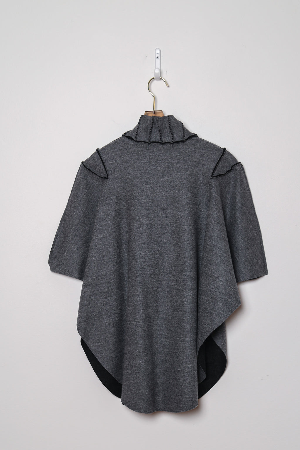 Smoke Grey Adjustable Wool Capelet