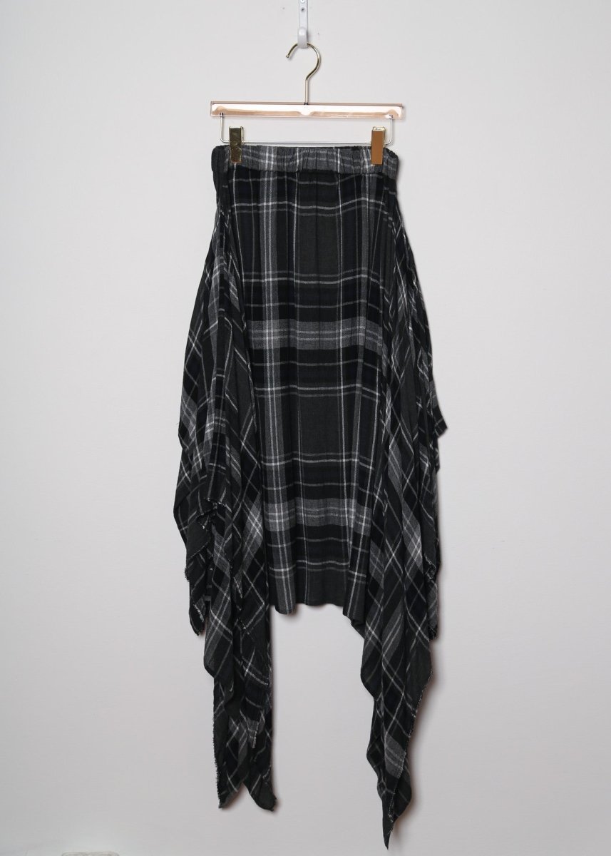 The Octavia Skirt in Storm Grey Plaid - Made X Hudson
