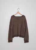 Taupe and Brown Cropped Crewneck Sweater