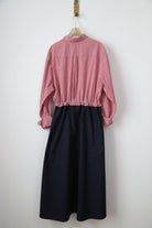Lucius Shirt Dress in Cherry Red Gingham with Navy Skirt (Reworked) - Made X Hudson