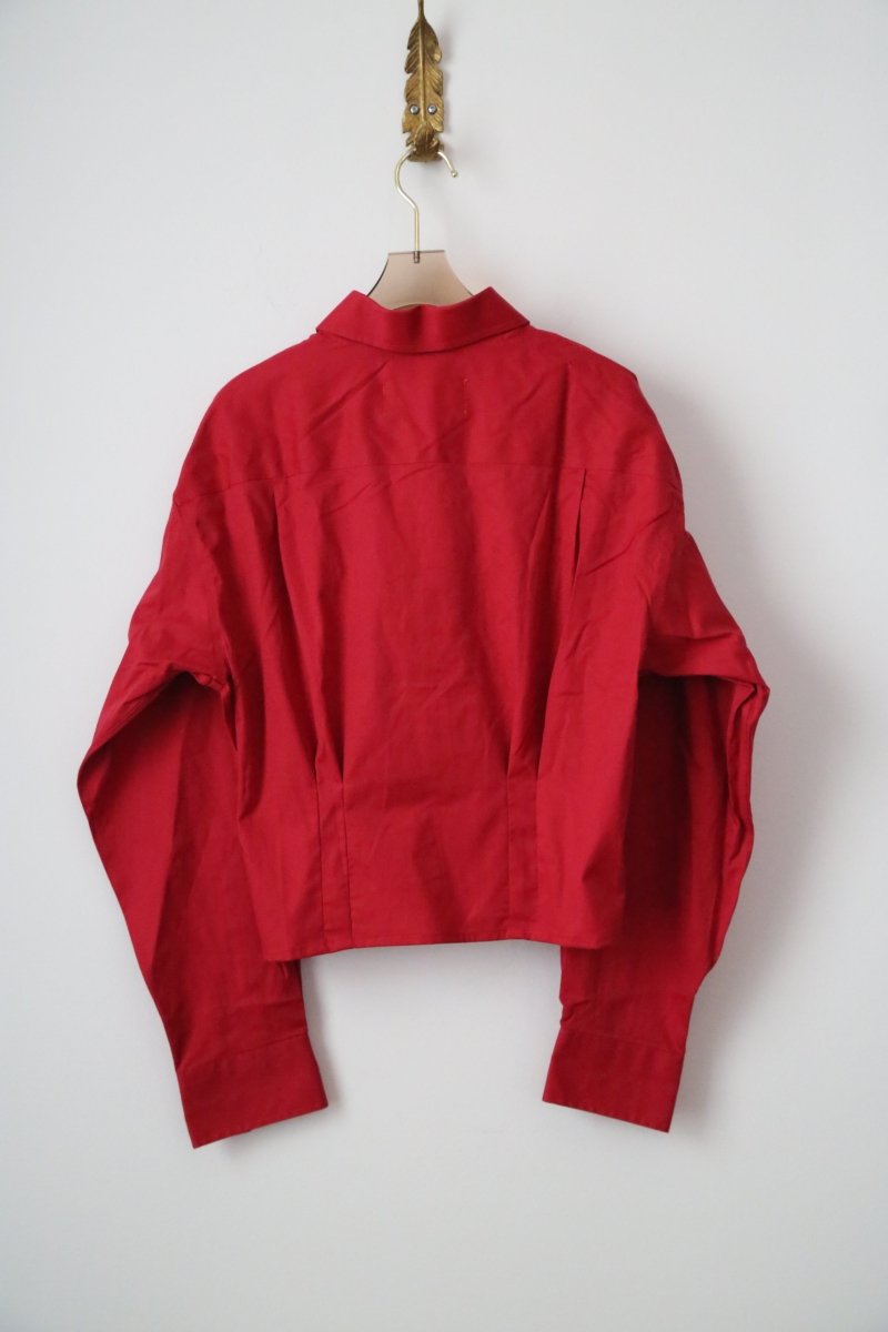 The Kevin Top | Cranberry Red with Gathered Waist (Reworked) - Made X Hudson