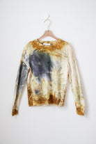 Golden Rod Cream Cashmere Eco Printed Crewneck Sweater (Reworked) - Made X Hudson