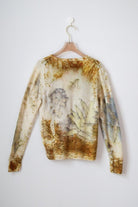 Golden Rod Cream Cashmere Eco Printed Crewneck Sweater (Reworked) - Made X Hudson