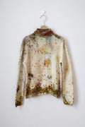 Bronze Sumac Cashmere Eco Printed Turtleneck Sweater (Reworked) - Made X Hudson