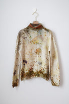 Bronze Sumac Cashmere Eco Printed Turtleneck Sweater (Reworked) - Made X Hudson