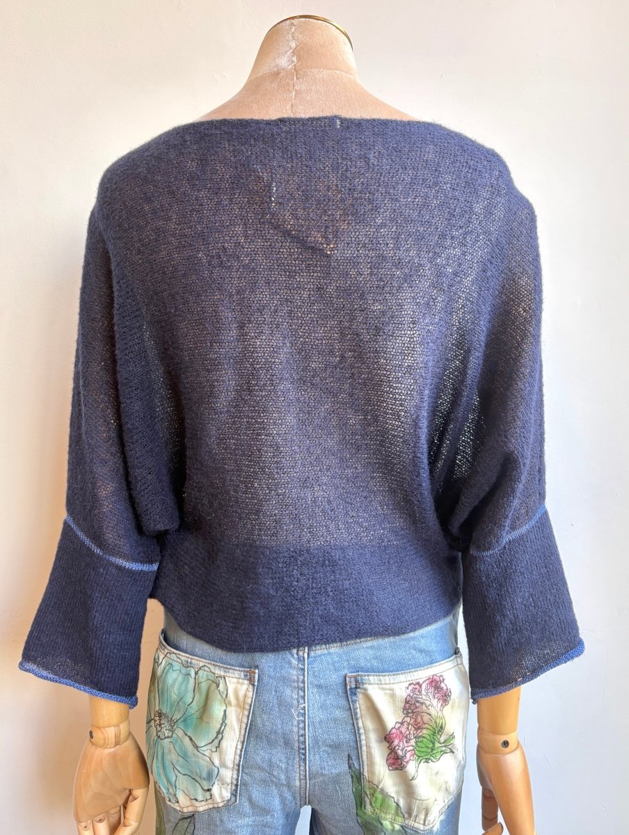 Navy | Batwing Alpaca Silk Sweater - Made X Hudson