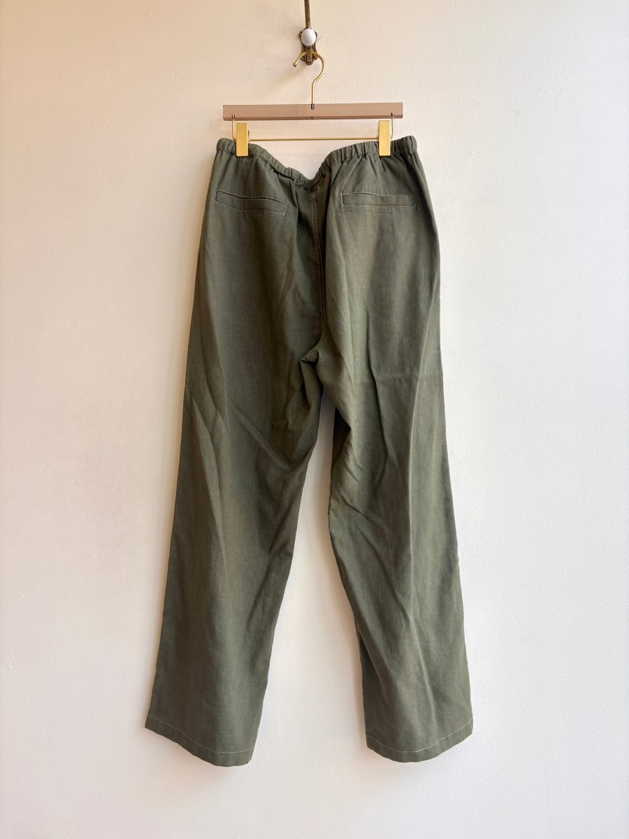 Dandelion Hex Fern Green Linen Trousers (Reworked) - Made X Hudson