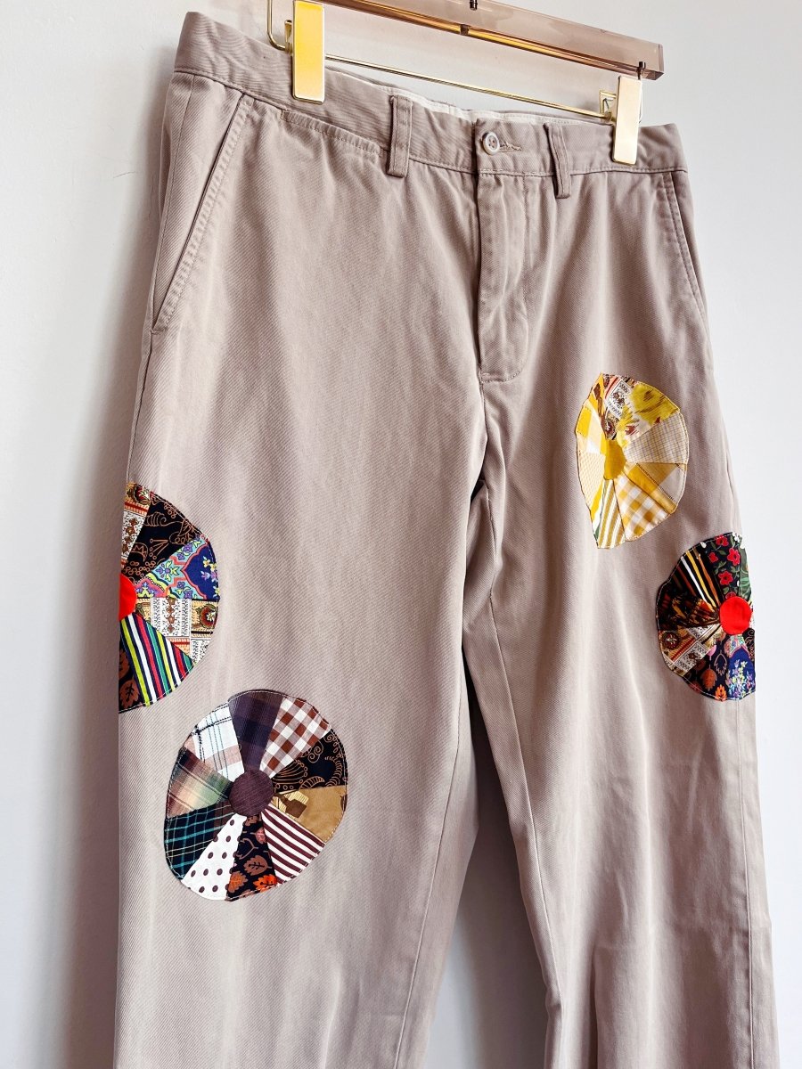 Dresden Quilted Plate Blocks Chino Pant | Yellow & Red Focused (Reworked) - Made X Hudson