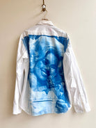White Dolly Parton and Kitten Blue Cyanotype Button - Up Shirt Double Pockets (Reworked) - Made X Hudson