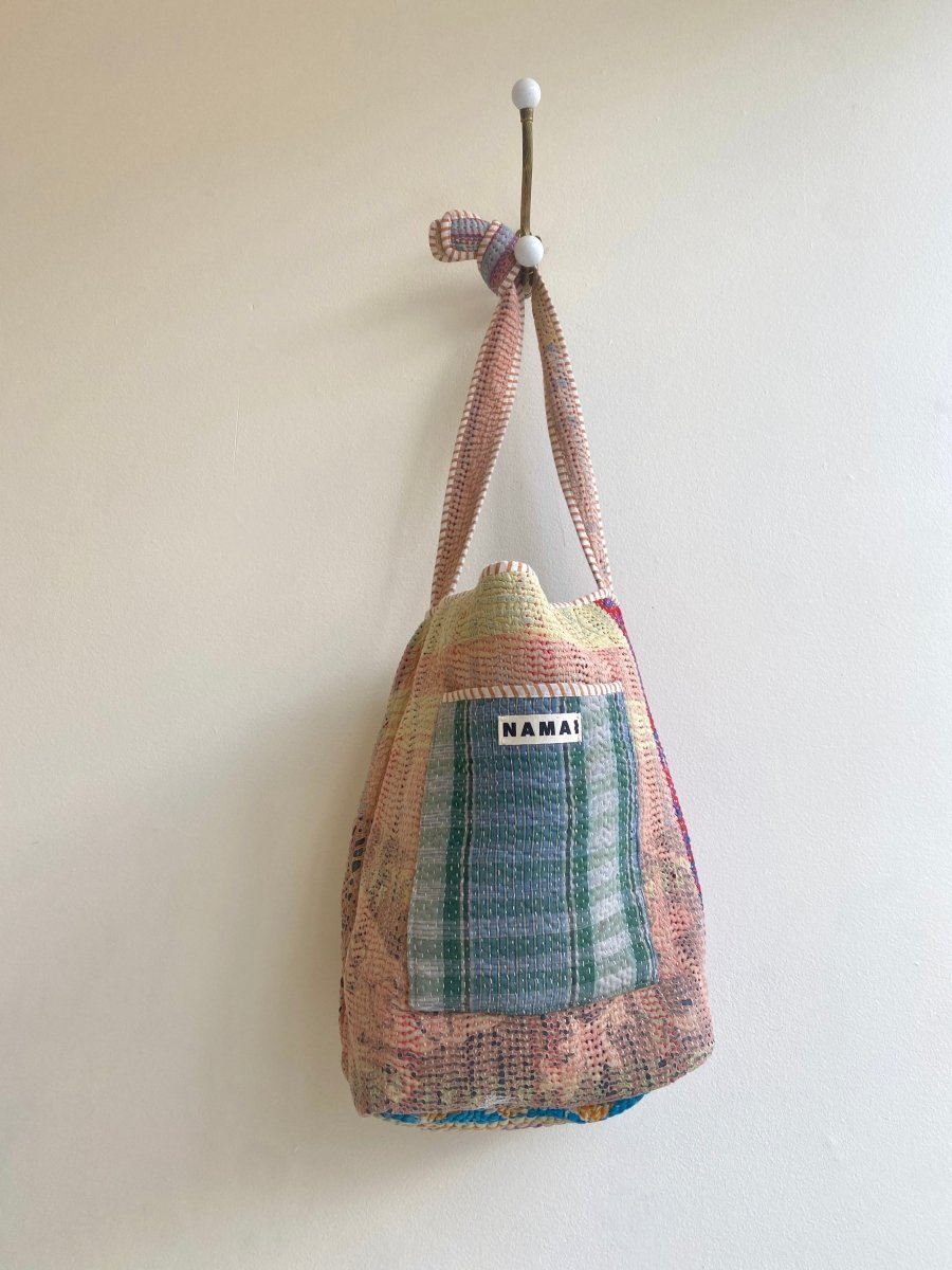 Reversible Xoti II Tote Bag in Colors Sage, Red & Lime, Blush - Made X Hudson