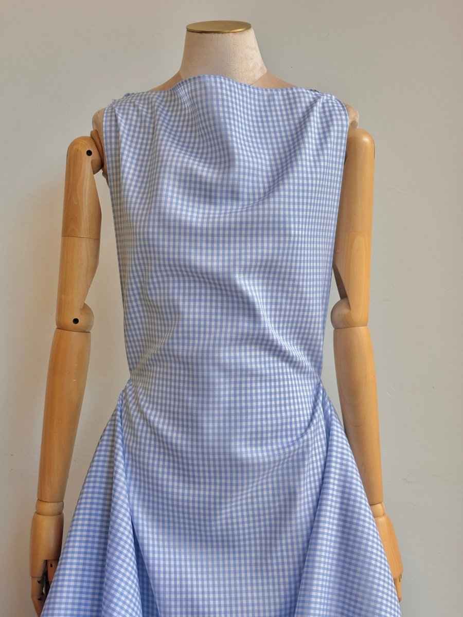 Zero-Waste Dress in Sky Blue Gingham - Made X Hudson