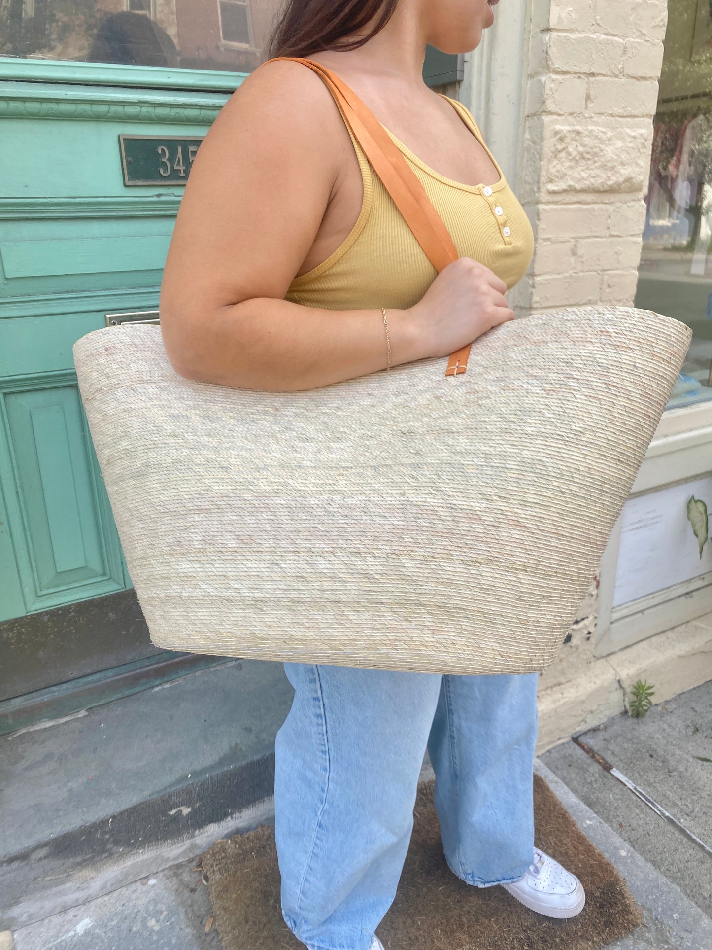 XL Riviera Tote w/ Double Handles in Natural