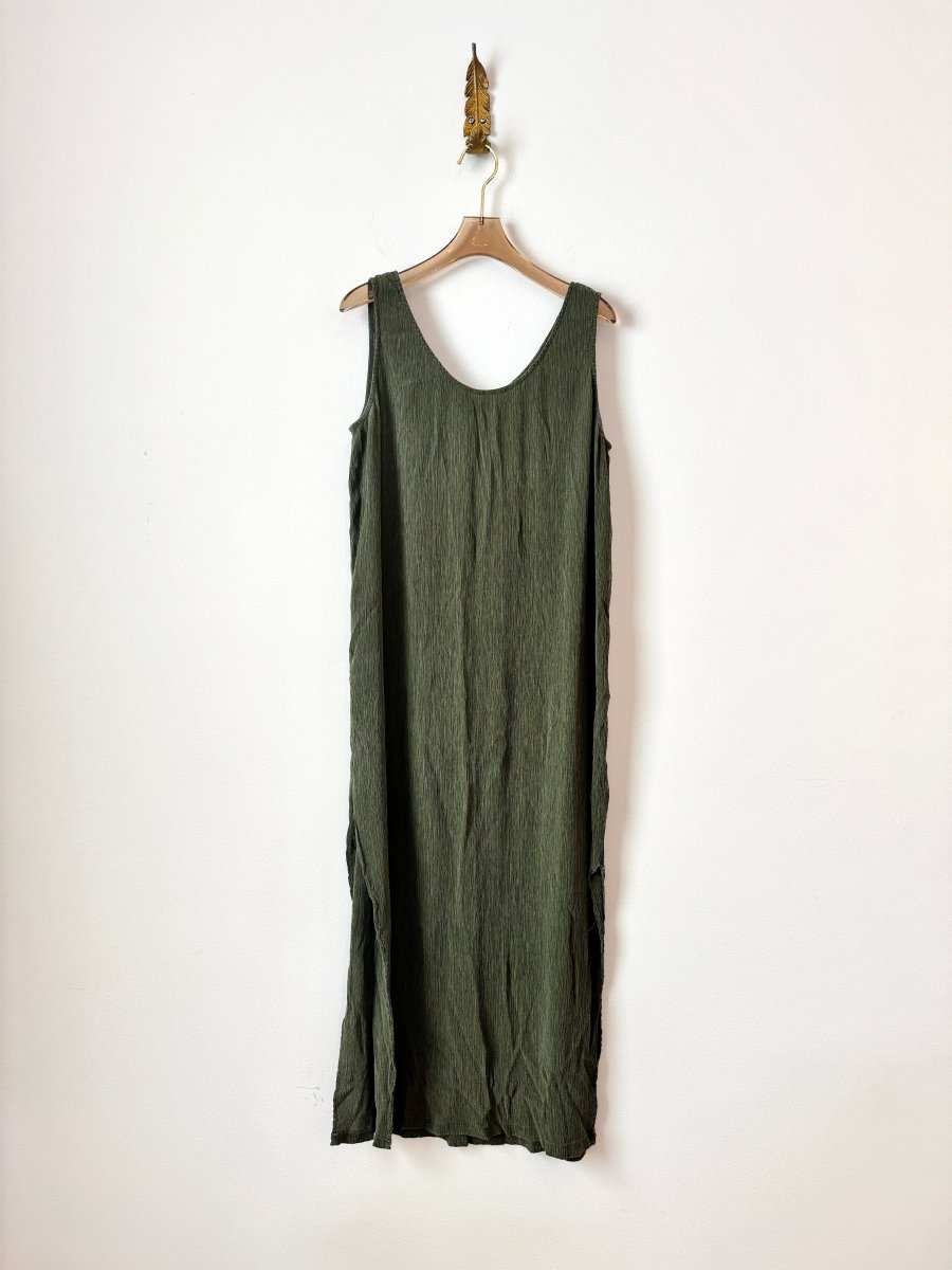 Fern Green Pleated Tank Dress (Vintage) - Made X Hudson